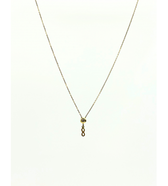 Złoty naszyjnik z zawieszką, krawatka, celebrytka, próba 585, 14k