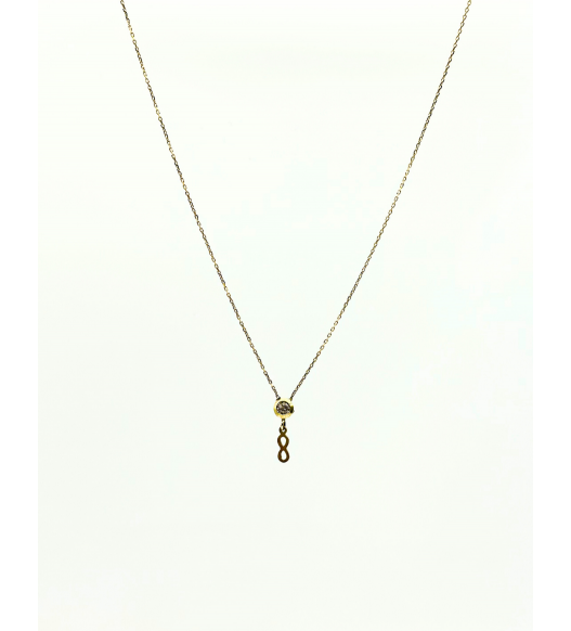 Złoty naszyjnik z zawieszką, krawatka, celebrytka, próba 585, 14k