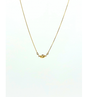 Złota celebrytka, naszyjnik z białym złotem, próba 585, 14k