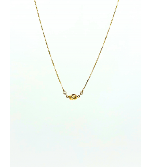 Złota celebrytka, naszyjnik z białym złotem, próba 585, 14k