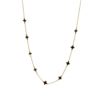 Złota celebrytka, naszyjnik, masa perłowa, próba 585, 14k