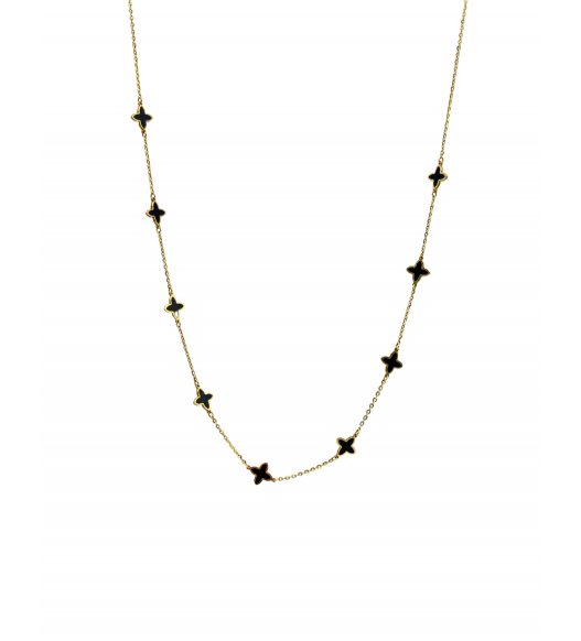 Złota celebrytka, naszyjnik, masa perłowa, próba 585, 14k