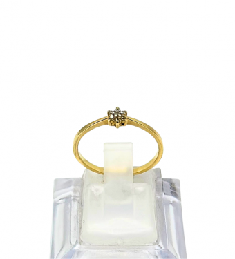 Złoty pierścionek z cyrkoniami, złoto próby 585, 14k