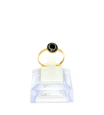 Duży złoty pierścionek, cyrkonie, złoto próby 585, 14k