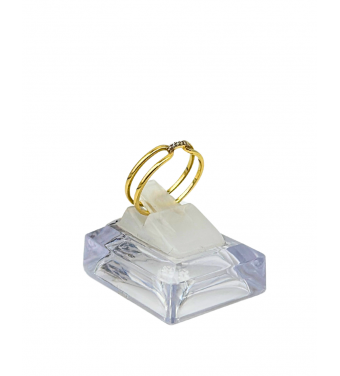 Złoty pierścionek, cyrkonie, podwójny ring, złoto próby 585, 14k