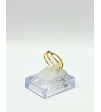 Złoty pierścionek, cyrkonie, podwójny ring, złoto próby 585, 14k