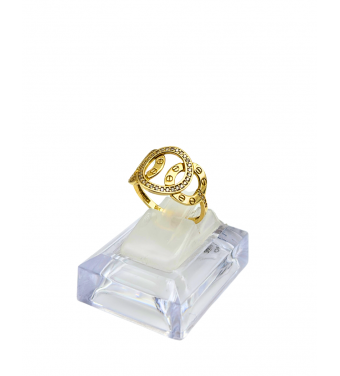 Piękny złoty pierścionek z cyrkoniami, złoto próby 585, 14k