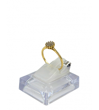 Piękny złoty pierścionek z cyrkoniami, złoto próby 585, 14k